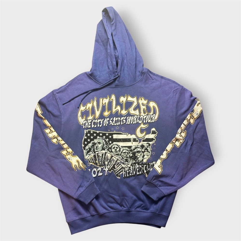 Civilized Studios City of Saints World Tour 2024 Hoodie XL Purple Streetwear NEW